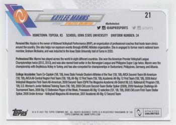 2021 Topps On-Demand Set #2 - Athletes Unlimited Volleyball #21 Kaylee Manns Back